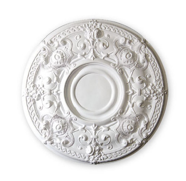 Bright White Ceiling Medallion Tile - Classic Royal Design